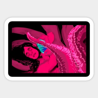 Sunflower sea star starfish merman for mermay pink fuchsia tentacles reclining man Sticker